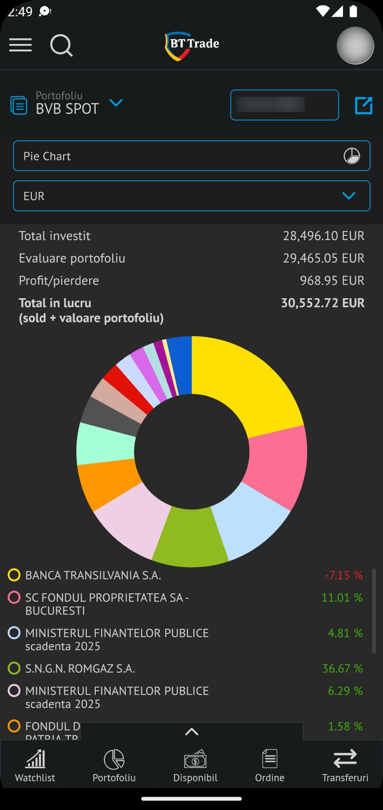 bt trade aplicatie telefon