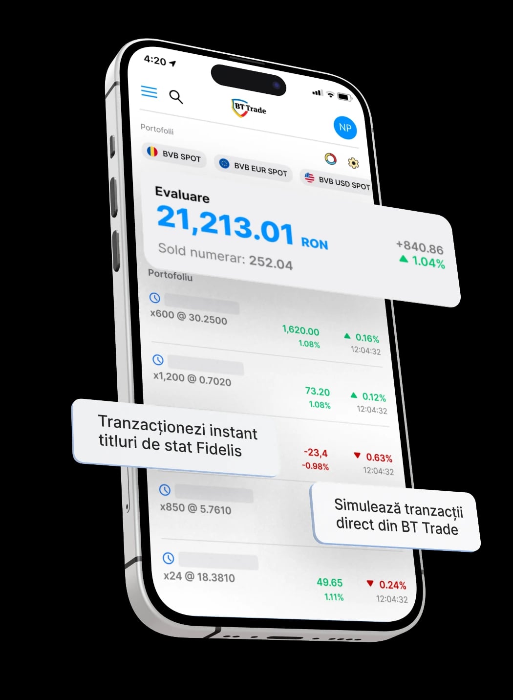 actiuni cu BT trade