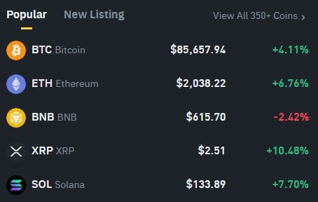 oferta criptomonede binance