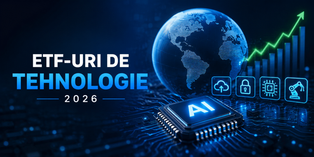 Cele mai bune ETF-uri de tehnologie în 2026 – AI, semiconductori, cloud și cybersecurity.