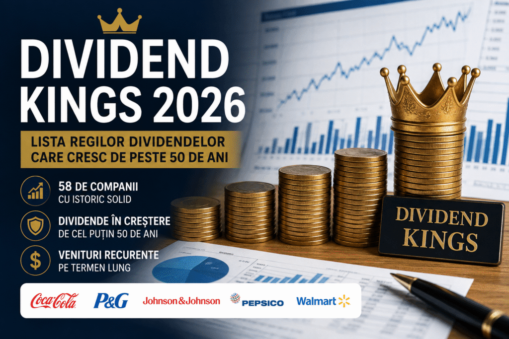 Dividend Kings 2026 – companii cu peste 50 de ani consecutivi de creștere a dividendelor