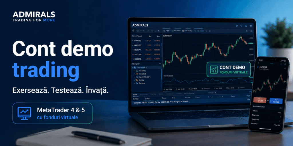 Cont demo trading MetaTrader cu fonduri virtuale prin Admirals