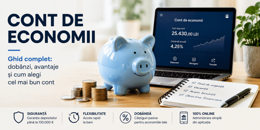 Un cont de economii oferă acces rapid la bani și posibilitatea de a obține dobândă pentru economiile tale.
