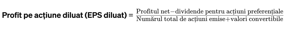 profit pe actiune dialuat