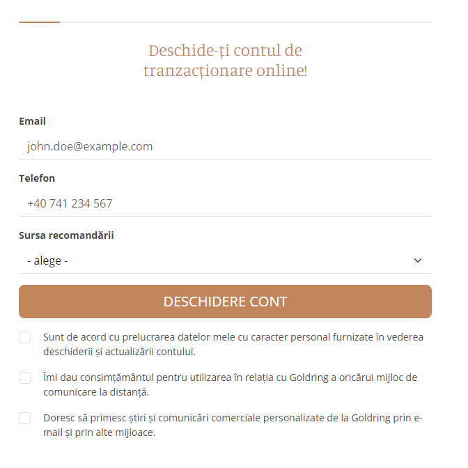 goldring comisioane