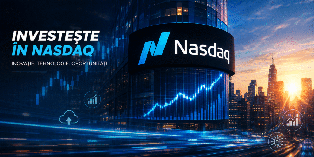 Nasdaq în 2026, investiții în companii de tehnologie și indicele Nasdaq-100.