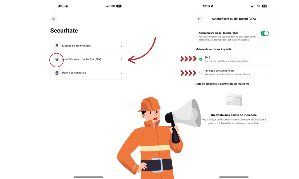 Cum sa activezi autentificare în doi pași (2FA) și opțiunea TOT pe XTB