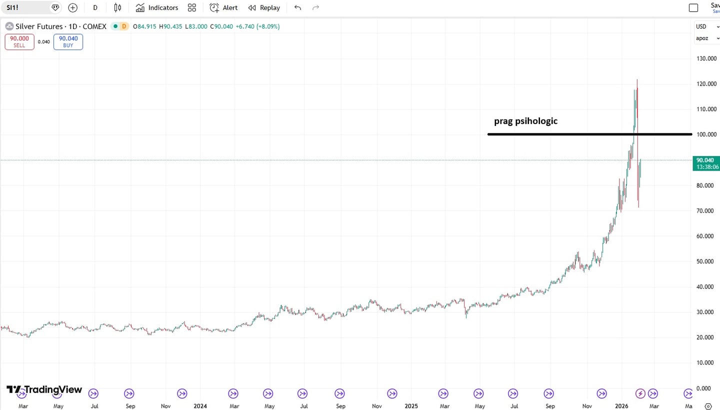 evolutie pret argint